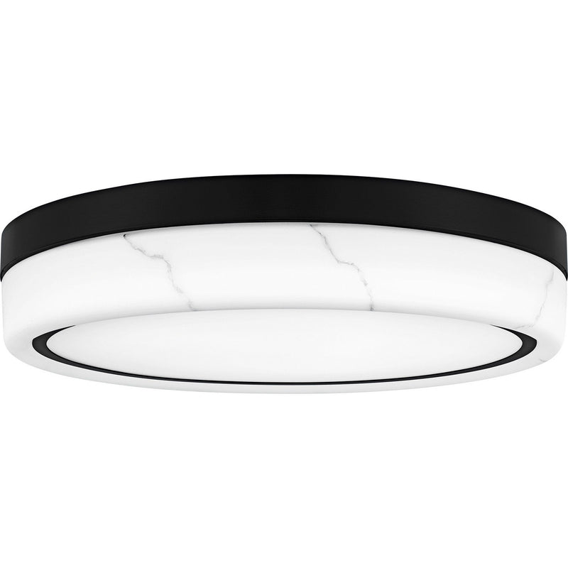 Alabaster Glass LED Flush Mount in Matte Black