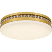 Opal Glass LED Flush Mount in Brushed Gold