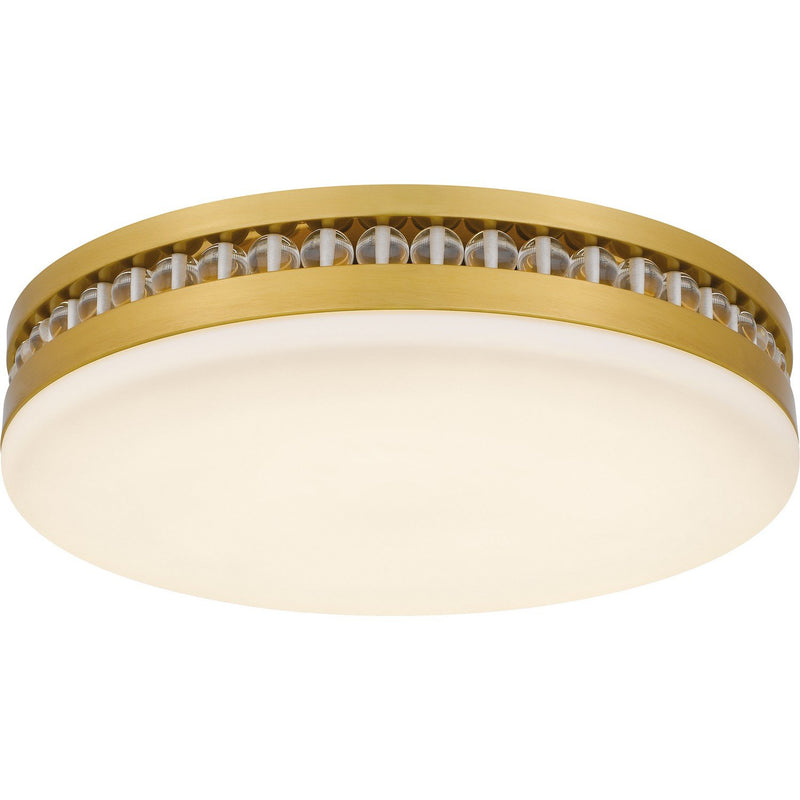Opal Glass LED Flush Mount in Brushed Gold