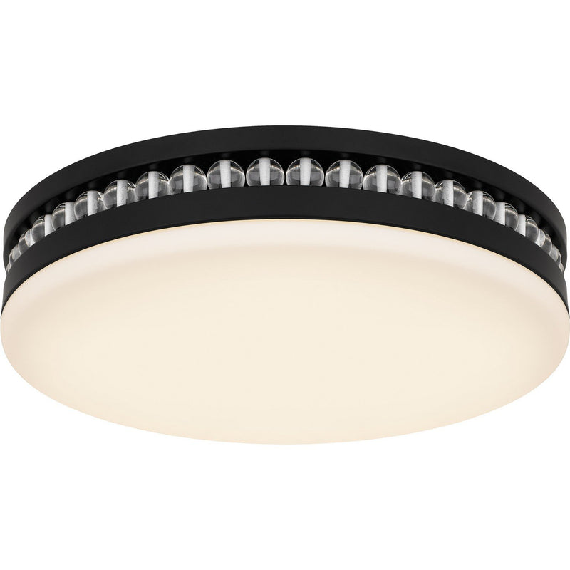 Opal Glass LED Flush Mount in Matte Black