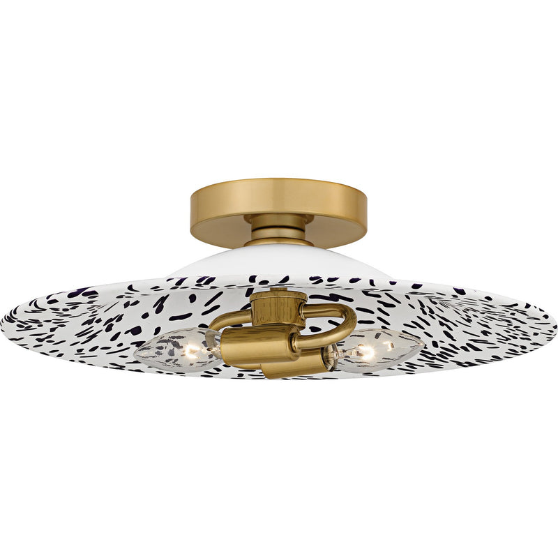 Indigo Two Light Flush Mount in Light Gold