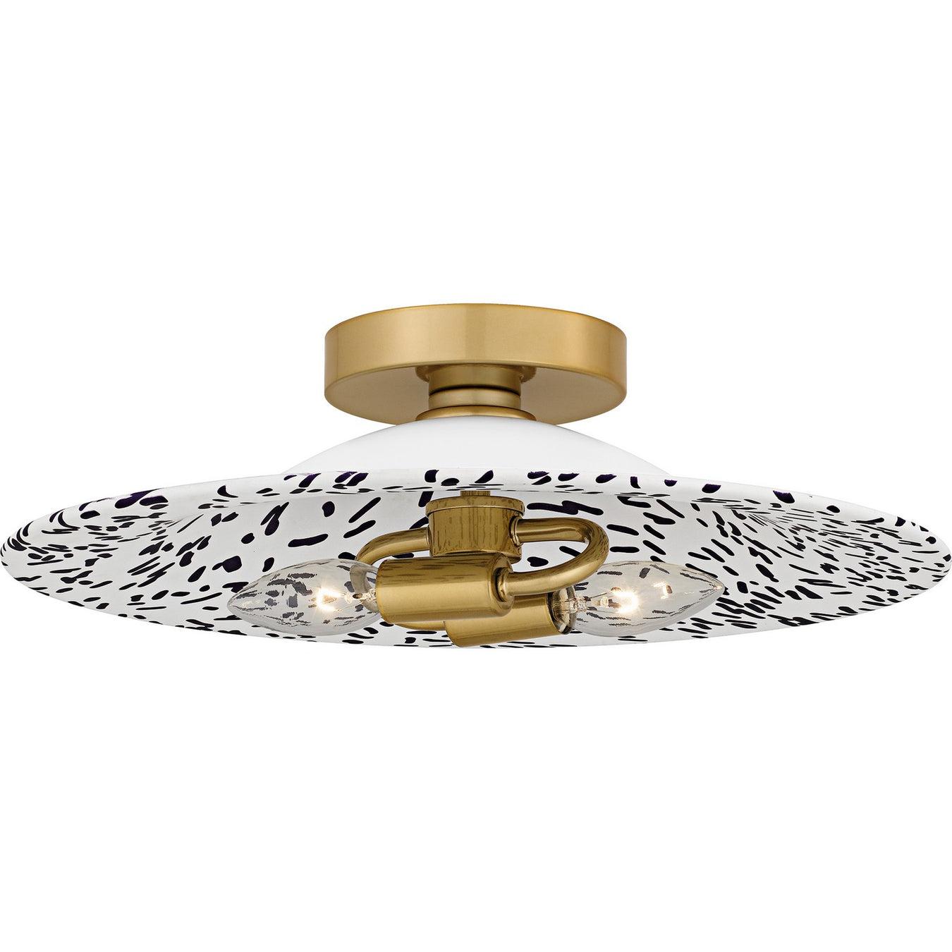 Indigo Two Light Flush Mount in Light Gold