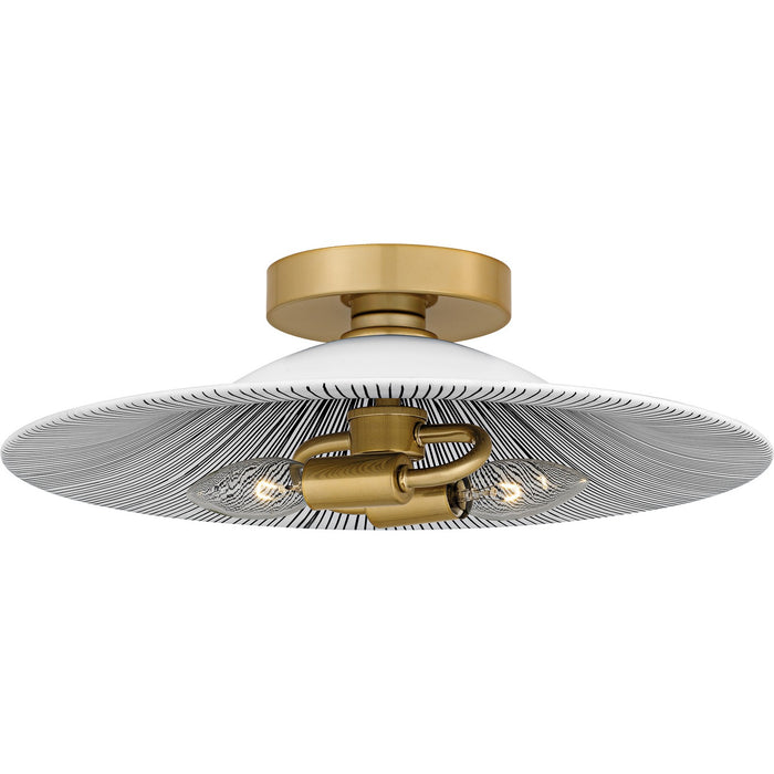 Indigo Two Light Flush Mount in Light Gold