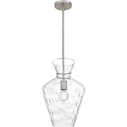 Water Glass Jar Pendant in Brushed Nickel