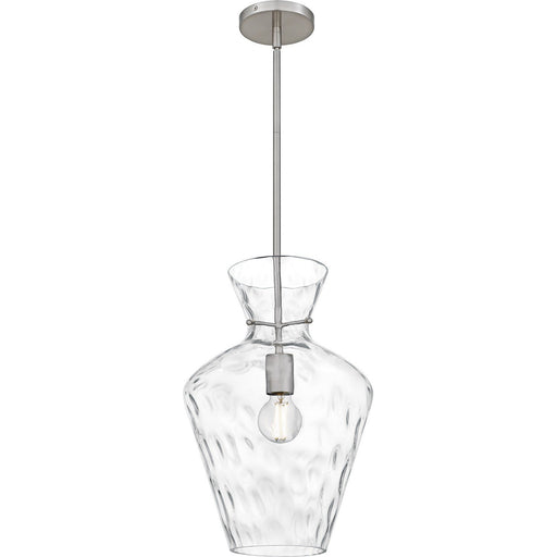 Water Glass Jar Pendant in Brushed Nickel