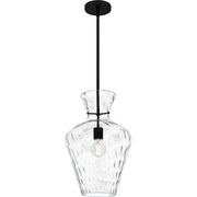 Water Glass Jar Pendant in Matte Black