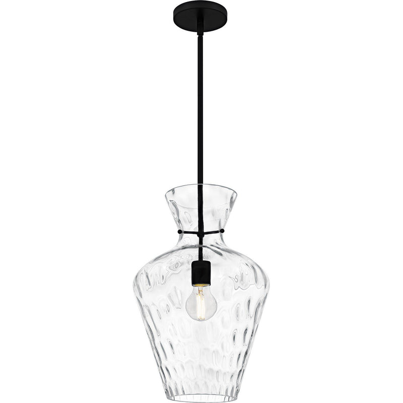 Water Glass Jar Pendant in Matte Black
