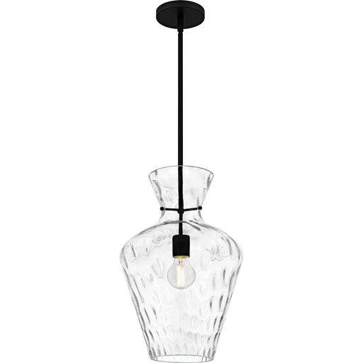 Water Glass Jar Pendant in Matte Black