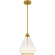 Ombre Glass Cone Pendant in Brushed Gold