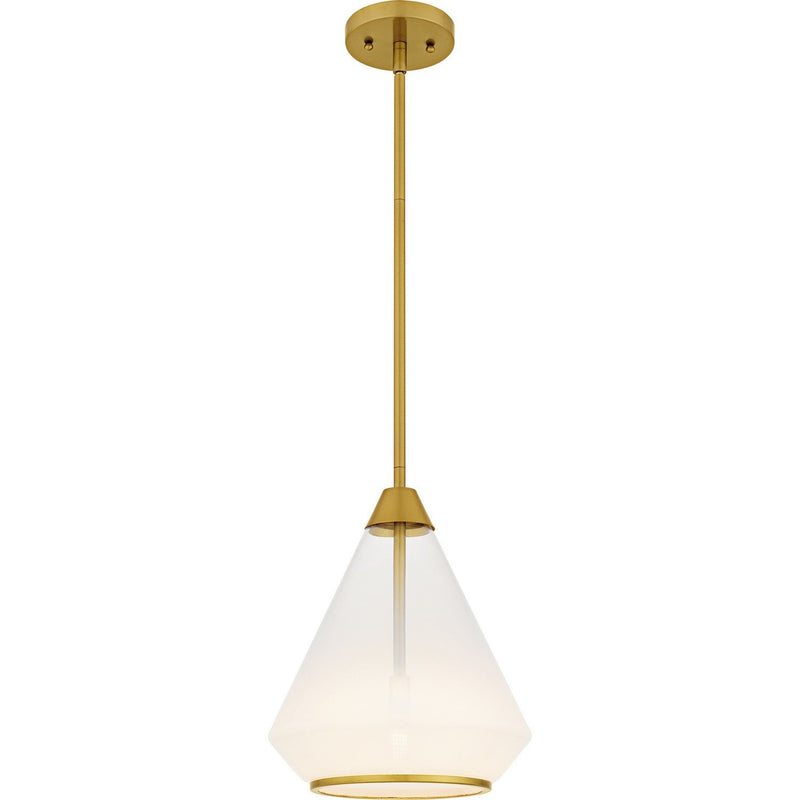 Ombre Glass Cone Pendant in Brushed Gold