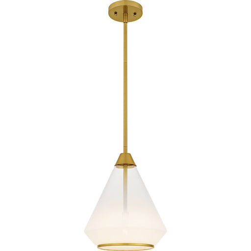 Ombre Glass Cone Pendant in Brushed Gold