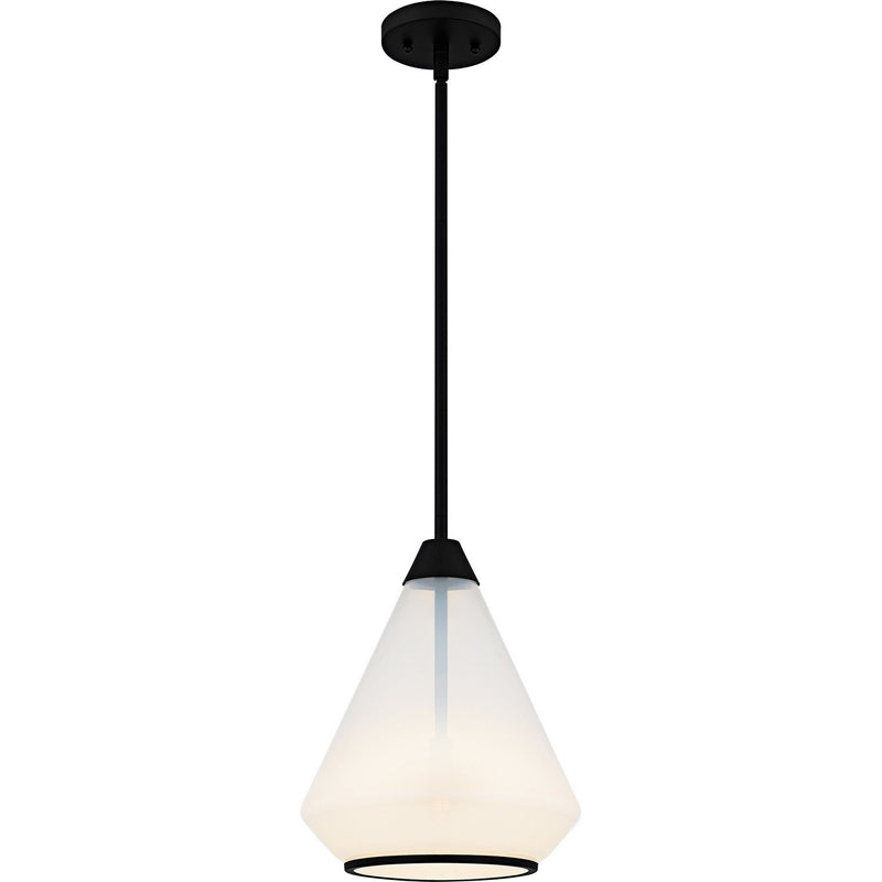 Ombre Glass Cone Pendant in Matte Black