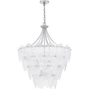Seedy Glass Tiered 7-Light Pendant in Silver Leaf