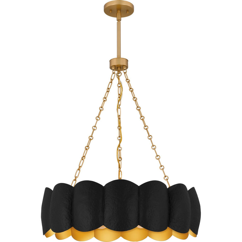 Metal Drum 5-Light Pendant in Matte Black