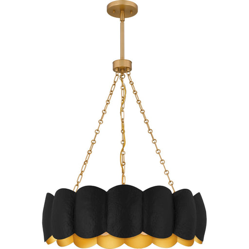 Metal Drum 5-Light Pendant in Matte Black