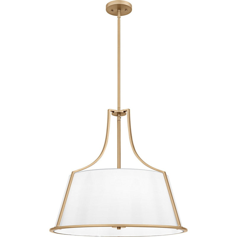 Fabric Shade 5-Light Pendant in Bronze Gold