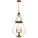 Wallace Four Light Pendant in Weathered Brass