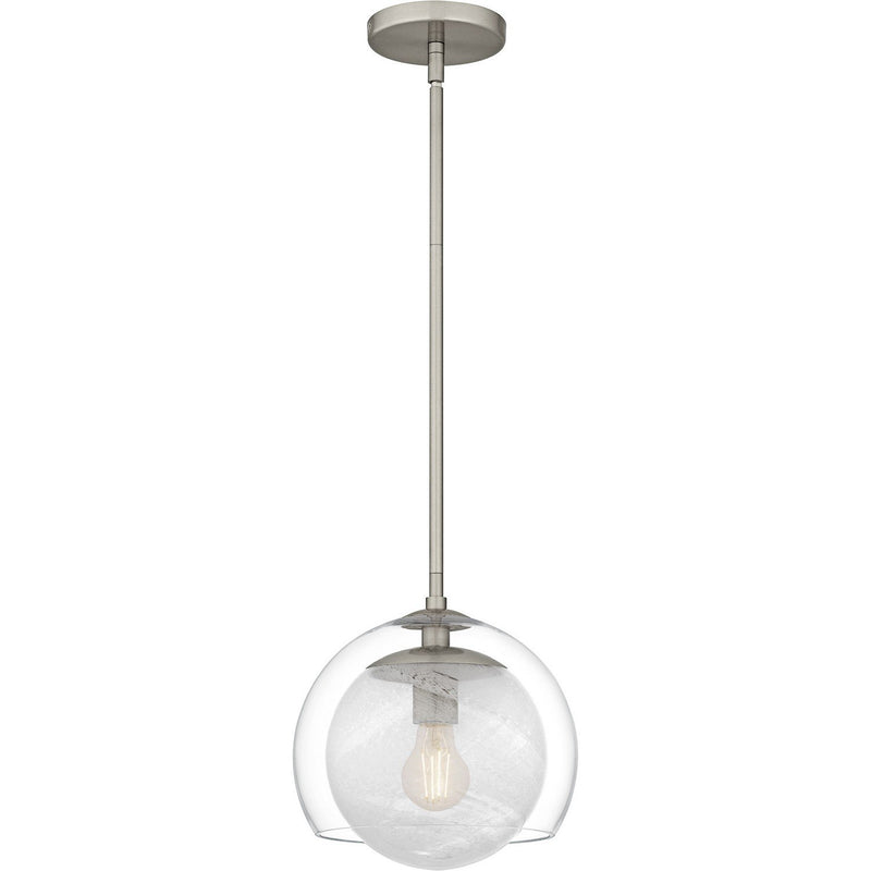Piccolo Cloud Glass Globe Mini Pendant in Brushed Nickel