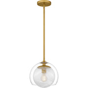 Piccolo Cloud Glass Globe Mini Pendant in Brushed Gold