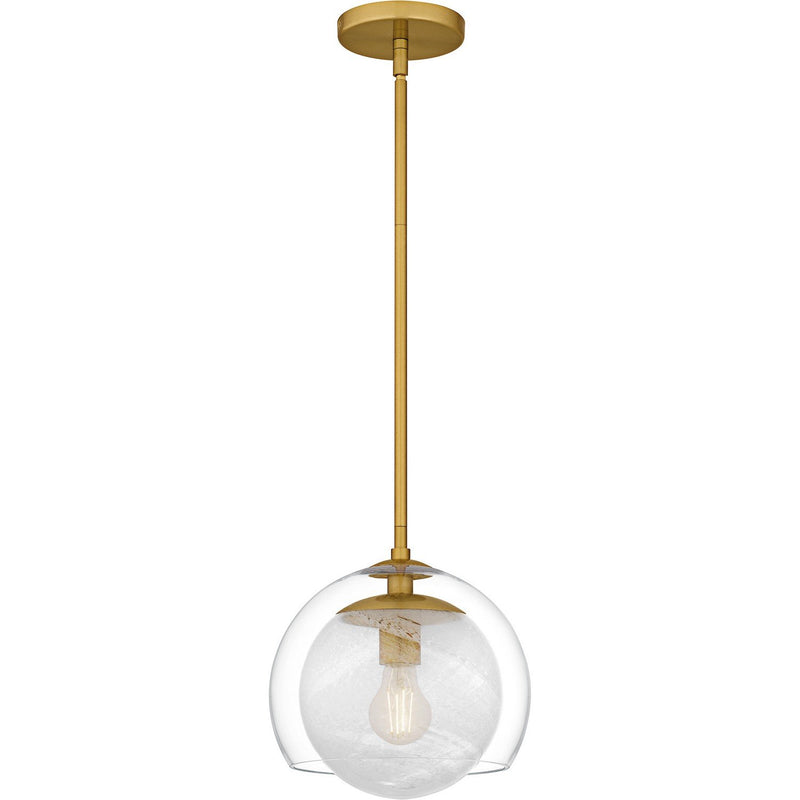 Piccolo Cloud Glass Globe Mini Pendant in Brushed Gold
