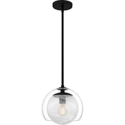 Piccolo Cloud Glass Globe Mini Pendant in Matte Black