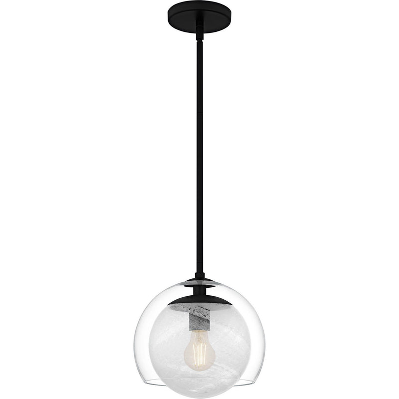 Piccolo Cloud Glass Globe Mini Pendant in Matte Black