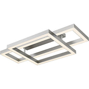 36" Geometric LED Semi-Flush Mount in Painted Brushed Nickel