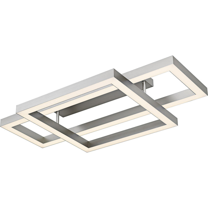 36" Geometric LED Semi-Flush Mount in Painted Brushed Nickel