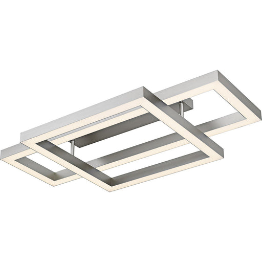 36" Geometric LED Semi-Flush Mount in Painted Brushed Nickel