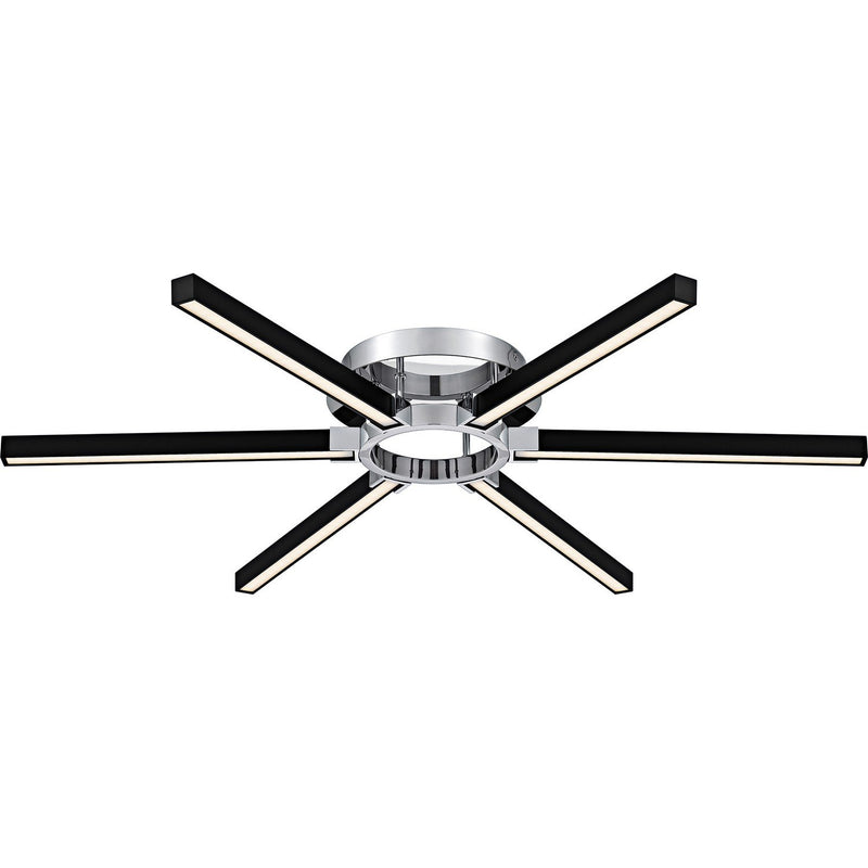 36" Starburst LED Semi-Flush Mount in Polished Chrome