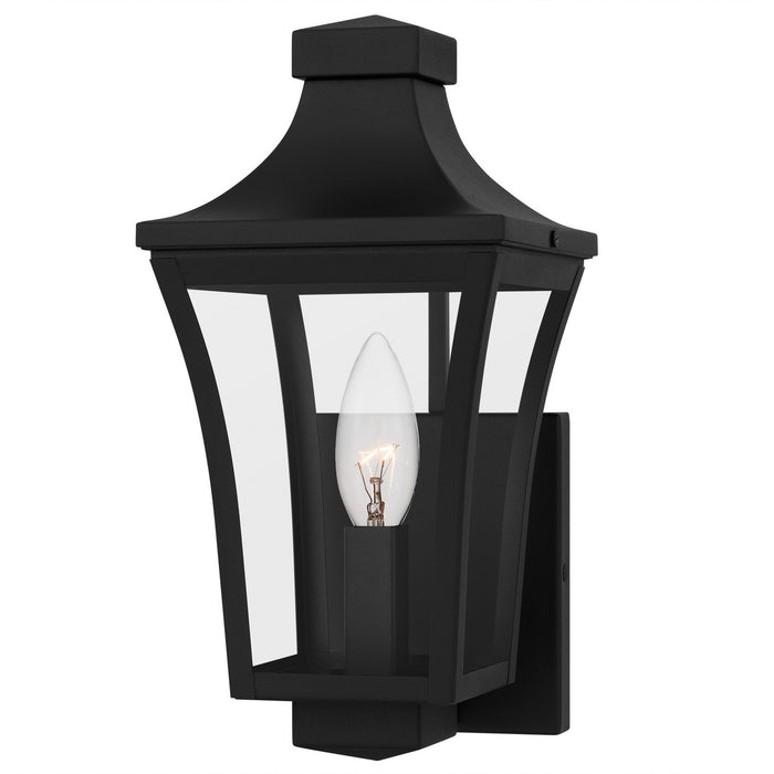 Quentin One Light Outdoor Wall Lantern in Earth Black