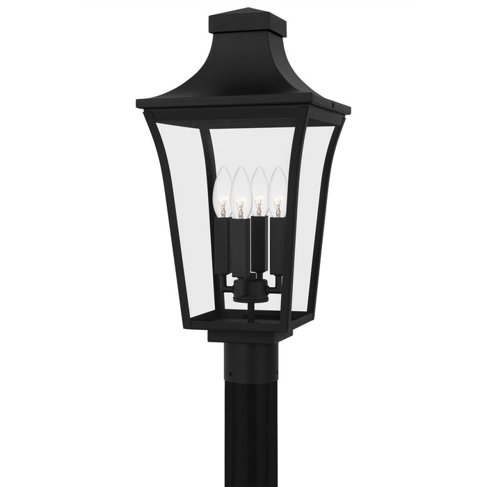 Quentin Four Light Outdoor Post Lantern in Earth Black