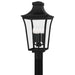 Quentin Four Light Outdoor Post Lantern in Earth Black