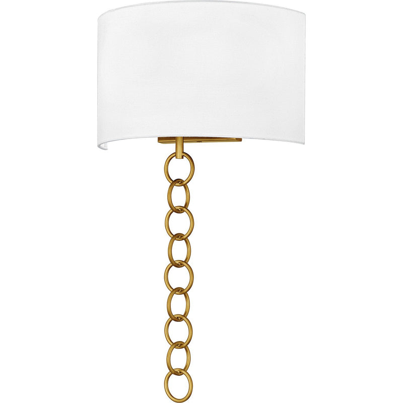 Fabric Shade 2-Light Wall Sconce in Brushed Gold