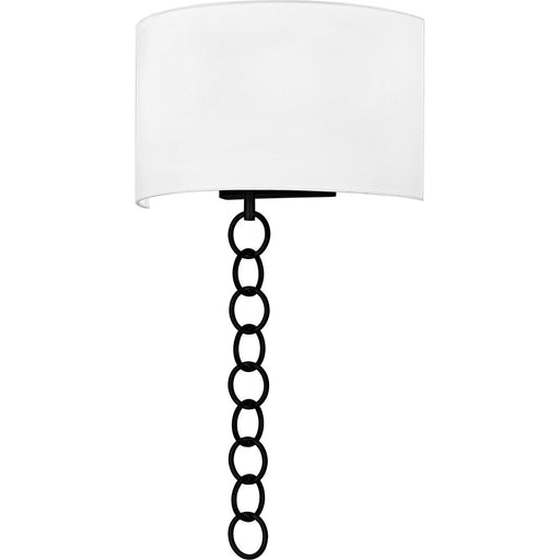 Fabric Shade 2-Light Wall Sconce in Matte Black