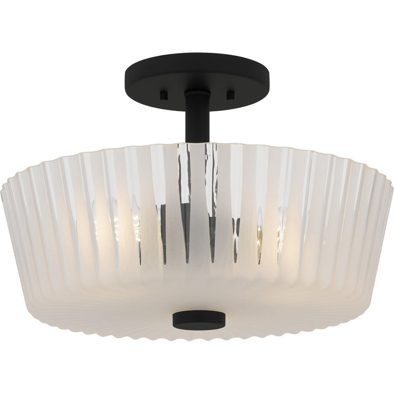 Gray 3-Light Semi-Flush Mount in Matte Black