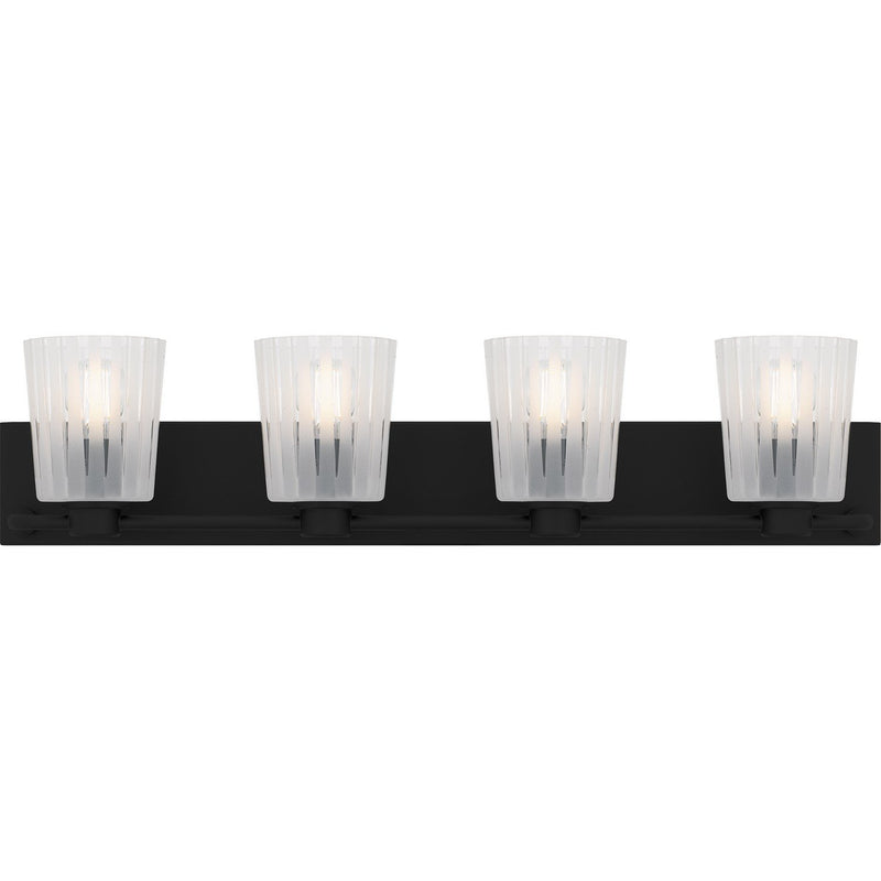 Gray 4-Light Bath Vanity Light in Matte Black