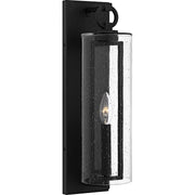 Redan One Light Outdoor Wall Lantern in Stone Black