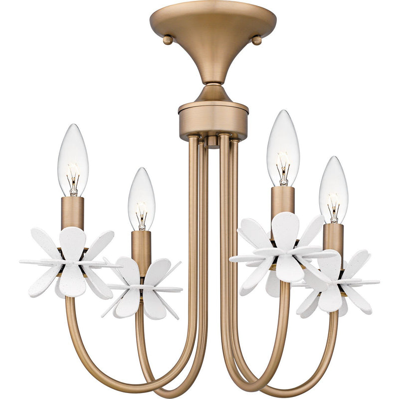 Remy 4-Light Convertible Chandelier in Bronze Gold