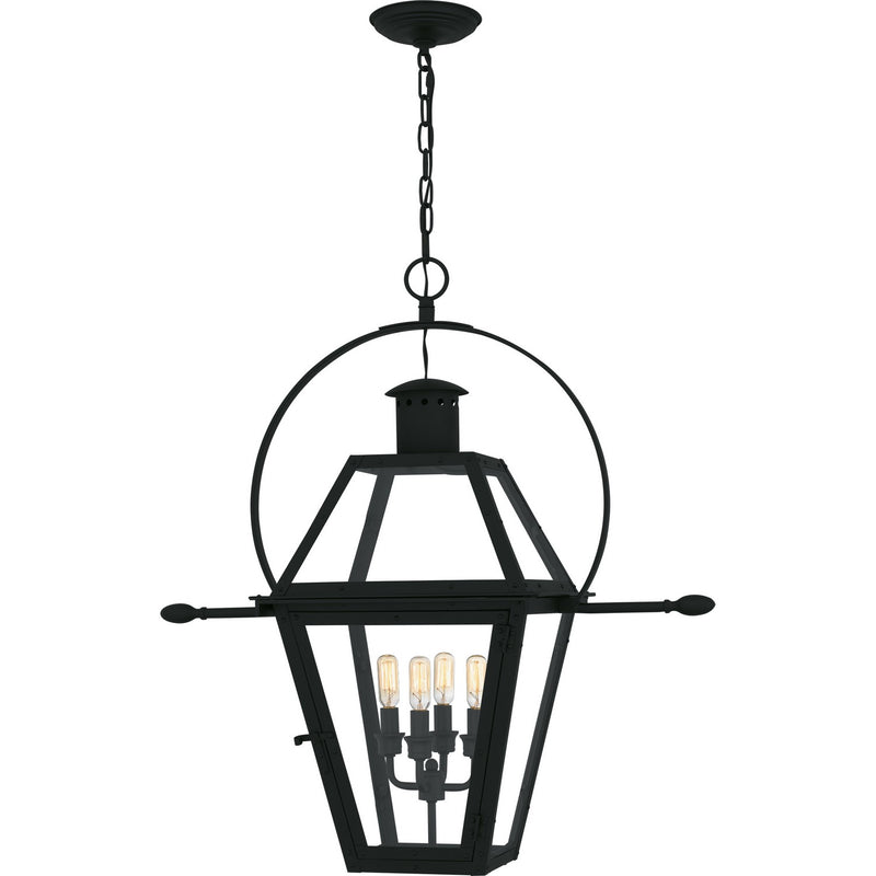 Rue De Royal Four Light Outdoor Hanging Lantern in Earth Black