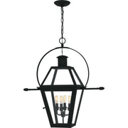 Rue De Royal 4-Light Outdoor Hanging Lantern in Earth Black