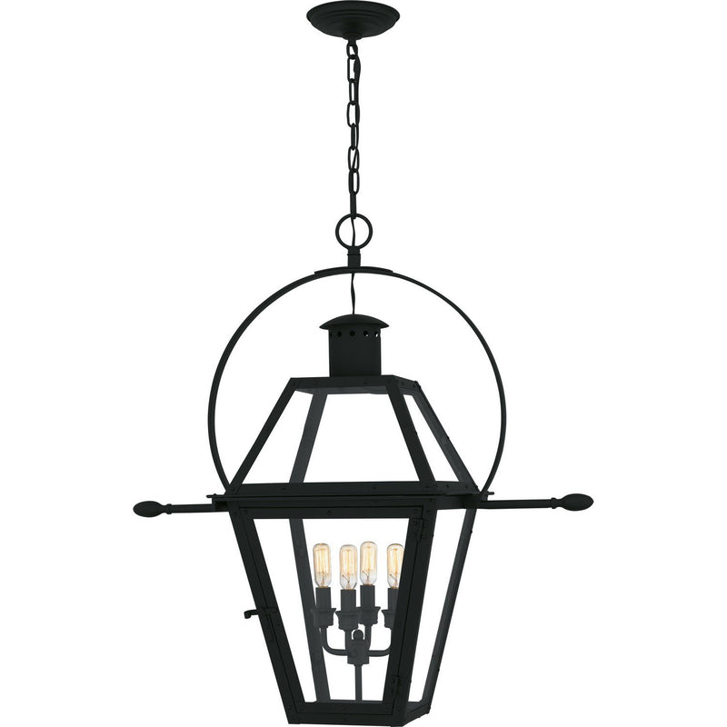 Rue De Royal 4-Light Outdoor Hanging Lantern in Earth Black