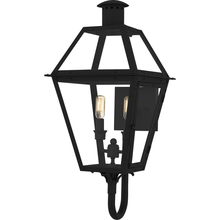 Rue De Royal Two Light Outdoor Wall Lantern in Earth Black