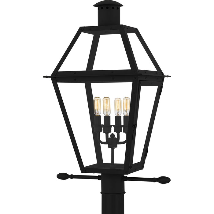 Rue De Royal Four Light Outdoor Post Lantern in Earth Black