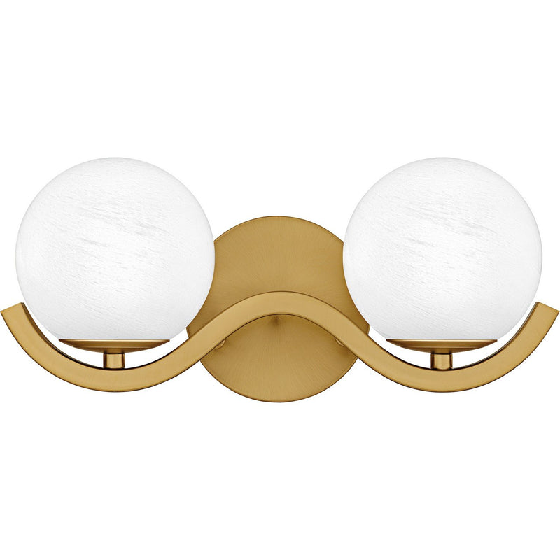 Spherical 2-Light Bath Vanity Light in Aged Brass