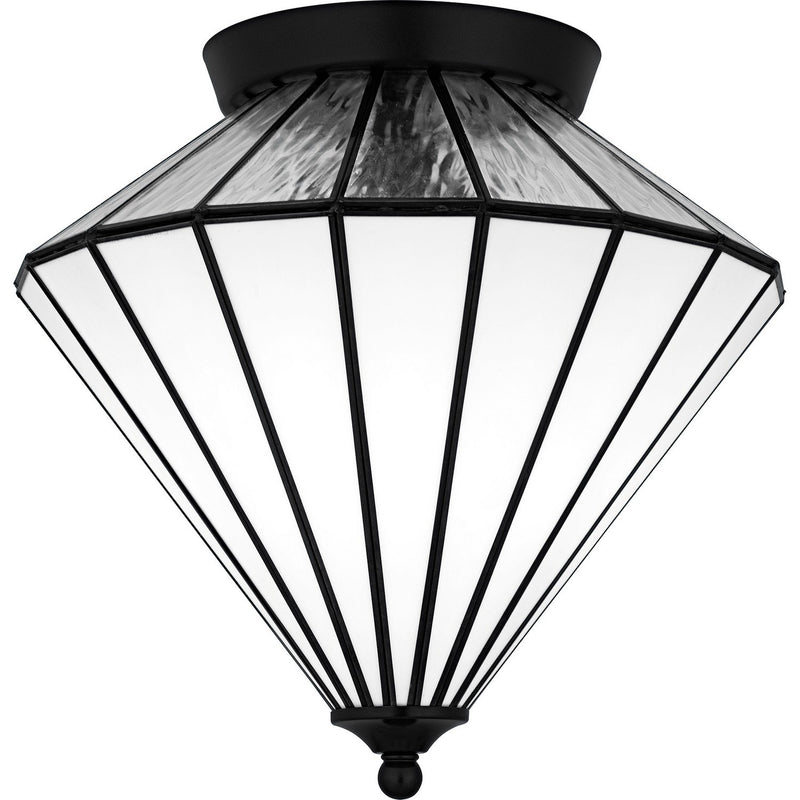 Tiffany 3-Light Semi-Flush Mount in Matte Black