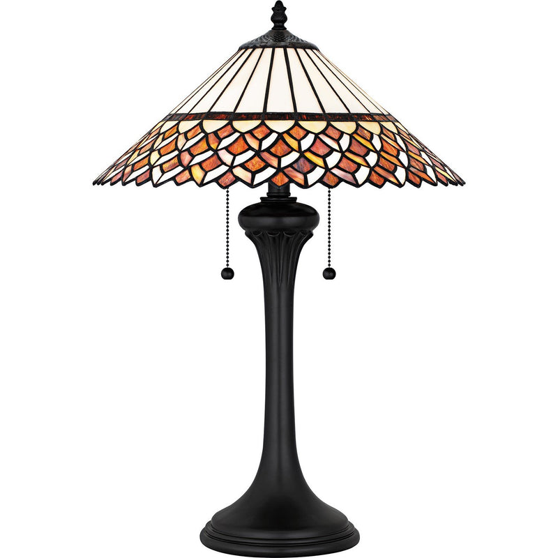 Isla Tiffany 2-Light Table Lamp in Matte Black