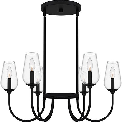 Viscount Six Light Chandelier in Matte Black