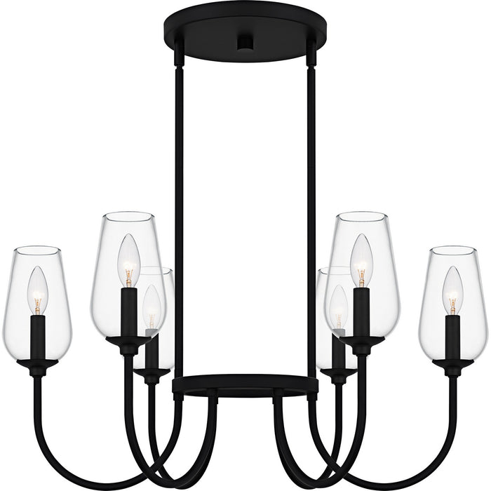 Viscount Six Light Chandelier in Matte Black