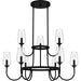 Viscount Nine Light Chandelier in Matte Black